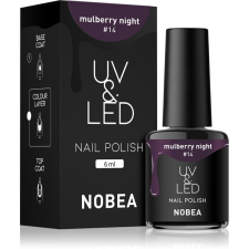NOBEA UV & LED Nail Polish gél körömlakk UV / LED-es lámpákhoz fényes árnyalat Mulberry night #14 6 ml körömlakk