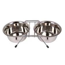  Nobleza Etetőtál fém dupla d8,5xh4,5cm/ 28,8x12,5x6,8cm 28610 kutyatál