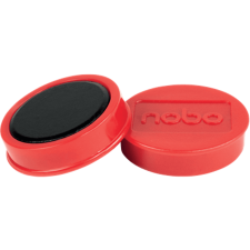 NOBO Fehértábla mágnes 10db, 38mm átmérő, piros (1915314) táblamágnes