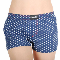  Női bő szárú boxeralsók Emes sötétkék csillagokkal (005) XL