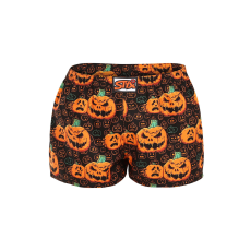  női bő szárú boxeralsók Styx art klasszikus gumipánt halloween tök (K1755) M