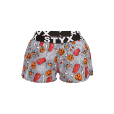  Női bő szárú boxeralsók Styx art sportos gumipánt Halloween koporsó (T1752) L