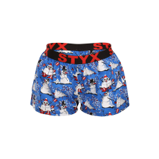  Női bő szárú boxeralsók Styx art sportos gumipánt karácsonyi hóemberek (T1751) 3XL