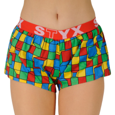 Női bő szárú boxeralsók Styx art sportos gumipánt kockák (T959) XL női alsó