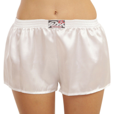  női bő szárú boxeralsók Styx klasszikus gumipánt szatén fehér (L1061) XL női alsó