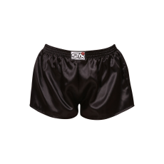  Női bő szárú boxeralsók Styx klasszikus gumipánt szatén fekete (L960) XXL