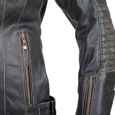 Női bőr motoros kabát W-TEC Lecia barna XS motoros kabát