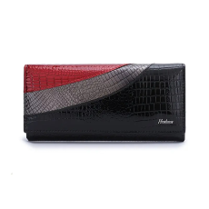  Női Bőr Pénztárca -ME580497- Fekete Lakk – Nagy Méret –