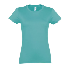  Női IMPERIAL környakú rövid ujjú pamut póló, SOLS SO11502, Caribbean Blue-XL