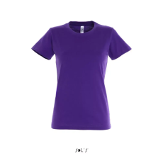  Női IMPERIAL környakú rövid ujjú pamut póló, SOLS SO11502, Dark Purple-M