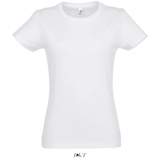  Női IMPERIAL környakú rövid ujjú pamut póló, SOLS SO11502, White-S női póló