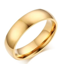  Női jegygyűrű, karikagyűrű, klasszikus stílusú, rozsdamentes acél, arany színű, 8-as méret gyűrű
