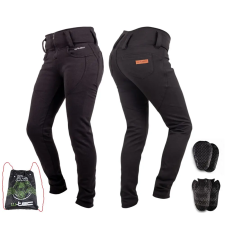  Női motoros leggings W-TEC Wombutta XS, meghosszabbított hossz fekete motoros nadrág