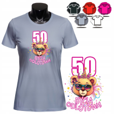 NŐI NYOMTATOTT PÓLÓ - 50. ÉVFORDULÓ DESIGN AJÁNDÉK - M női póló