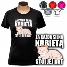  NŐI NYOMTATOTT PÓLÓ - ERŐS NŐ MACSKA KAWAII MINTA - XXL női póló