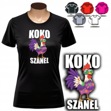 NŐI NYOMTATOTT PÓLÓ - KOKO SHANEL MINTÁS DIVATOS TYÚK - L női póló