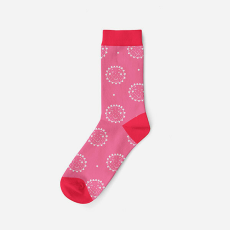  Női pamut zokni - rózsaszín-pink - kör mintás - 35-38 - Evidence