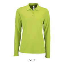  Női PERFECT hosszú ujjú galléros piké póló, SOLS SO02083, Apple Green-2XL női póló