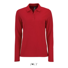  Női PERFECT hosszú ujjú galléros piké póló, SOLS SO02083, Red-2XL női póló