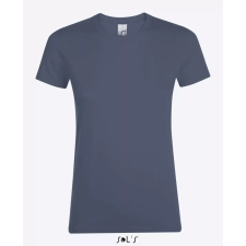  Női REGENT kereknyakú rövid ujjú pamut póló, SOLS SO01825, Denim-XL női póló