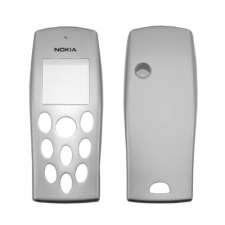 Nokia 3200 elő+akkuf, Előlap, ezüst mobiltelefon, tablet alkatrész