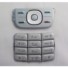 Nokia 5200/5300 alsó+felső, Gombsor (billentyűzet), ezüst mobiltelefon, tablet alkatrész