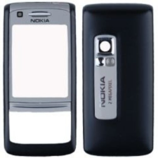 Nokia 6280 elő+akkuf, Előlap, fekete - matt mobiltelefon, tablet alkatrész