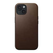 Nomad iPhone 15 Hátlapvédő Bőr Telefontok - Barna (NM01605485) tok és táska
