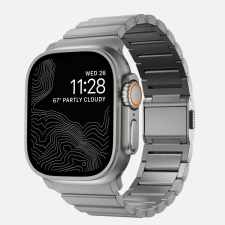 Nomad Titanium Apple Watch S4/S5/S6/S7/S8/S9/SE/Ultra Fém Szíj 42/44/45/49mm - Ezüst okosóra kellék