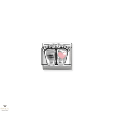 Nomination &quot;Baba láb rózsaszín szívvel&quot; charm - 330204-31 medál