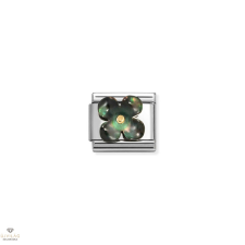 Nomination &quot;Fekete gyöngyház virág&quot; charm - 030521-22 medál