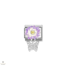Nomination &quot;Lila virág és pillangó függő&quot; charm - 331814-11 medál