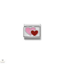 Nomination "Rózsaszín és piros kettős szív" charm - 330202-16 egyéb ékszer