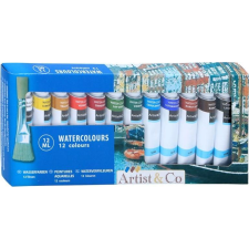 Noname ARTIST&amp;CO Vízfesték készlet, 12 szín x 12ml (8711252185873) kréta, festék és papír