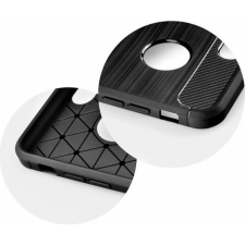Noname iPhone X - XS 5,8" Szilikon Tok, Fekete, kivágott, Carbon Fiber (7352) tok és táska