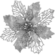 Nonbrand 10 karácsonyfadíszből álló készlet, Mikulásvirágcsillag, 16cm, ezüst karácsonyfadísz