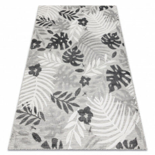 Nonbrand BOTANIC Monstera Szőnyeg - Lapos Szőtt - Szürke - 137x190 cm lakástextília