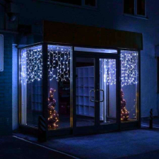 Nonbrand Esőberendezés, kékfüggöny, összekapcsolható, 264 led 6 m x 1 m karácsonyfa izzósor