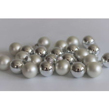 Nonbrand Ezüst üveg karácsonyi gömbök 10cm 4db karácsonyfadísz