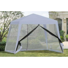 Nonbrand Gazebo Kerti pavilon, szúnyoghálóval, Fém / Poliészter, 3x3m, Szürke kerti bútor