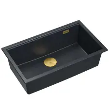 Nonbrand gránit mosogató Logan 110 Black Metallic mosogatótálca