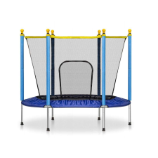 Nonbrand Gyerek trambulin védőhálóval kék színben 140x122 cm trambulin szett