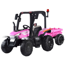 Nonbrand Gyermek elektromos traktor pótkocsival Blast 4x4 pink elektromos járgány