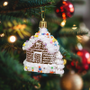 Nonbrand Karácsonyfadísz - fényes házikó - 8 x 6 x 4 cm