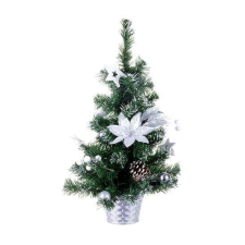 Nonbrand Karácsonyi dekoráció, virágokkal díszített fa, ezüst, 30 cm karácsonyi dekoráció