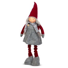 Nonbrand Karácsonyi textil manó figura - teleszkópos lábbal - 40 - 60 cm karácsonyi dekoráció