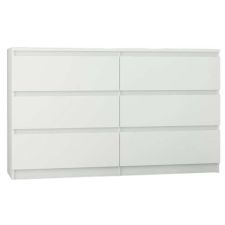 Nonbrand Komód 6 fiókos 120 cm R120 fehér bútor