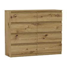 Nonbrand Komód 8 fiókos 120 cm R120-S8 - artisan tölgy bútor