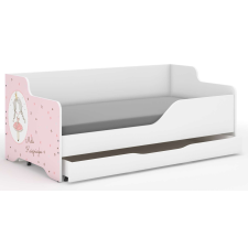 Nonbrand LILU gyerekágy laminált fronttal 160x80cm matraccal és ágyneműtartóval - hercegnős ágy és ágykellék