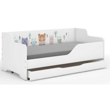 Nonbrand LILU gyerekágy laminált oldallal 160x80cm matraccal és ágyneműtartóval - erdős ágy és ágykellék